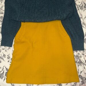 Ann Taylor Mustard Color Fully Lines Pencil Skirt